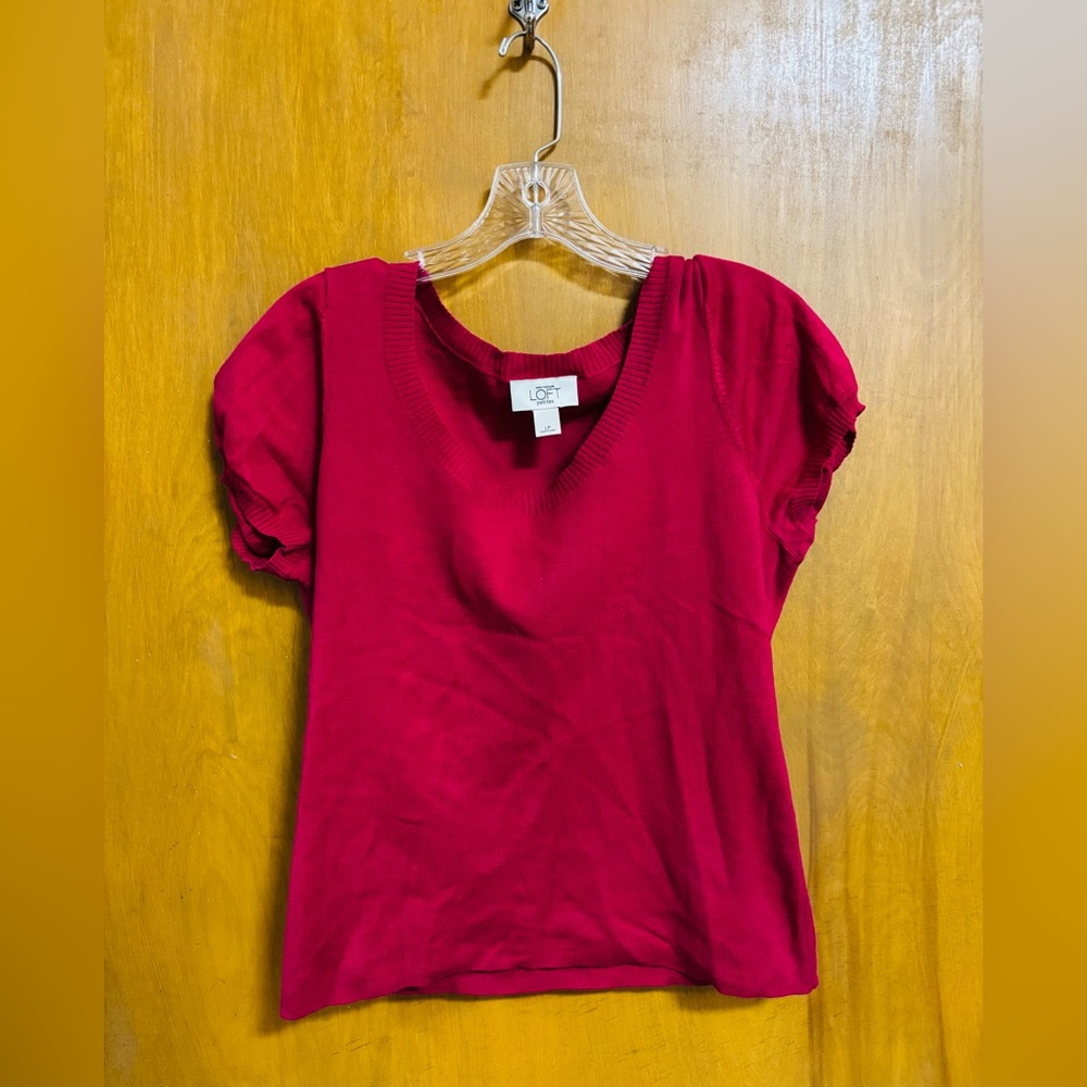 ANN TAYLOR LOFT PETITES, Women's Redish/Pink Top, Size LP (Large Petite)
